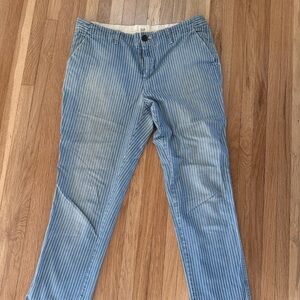 GAP Blue and White Pinstripe Girlfriend Chino Pants